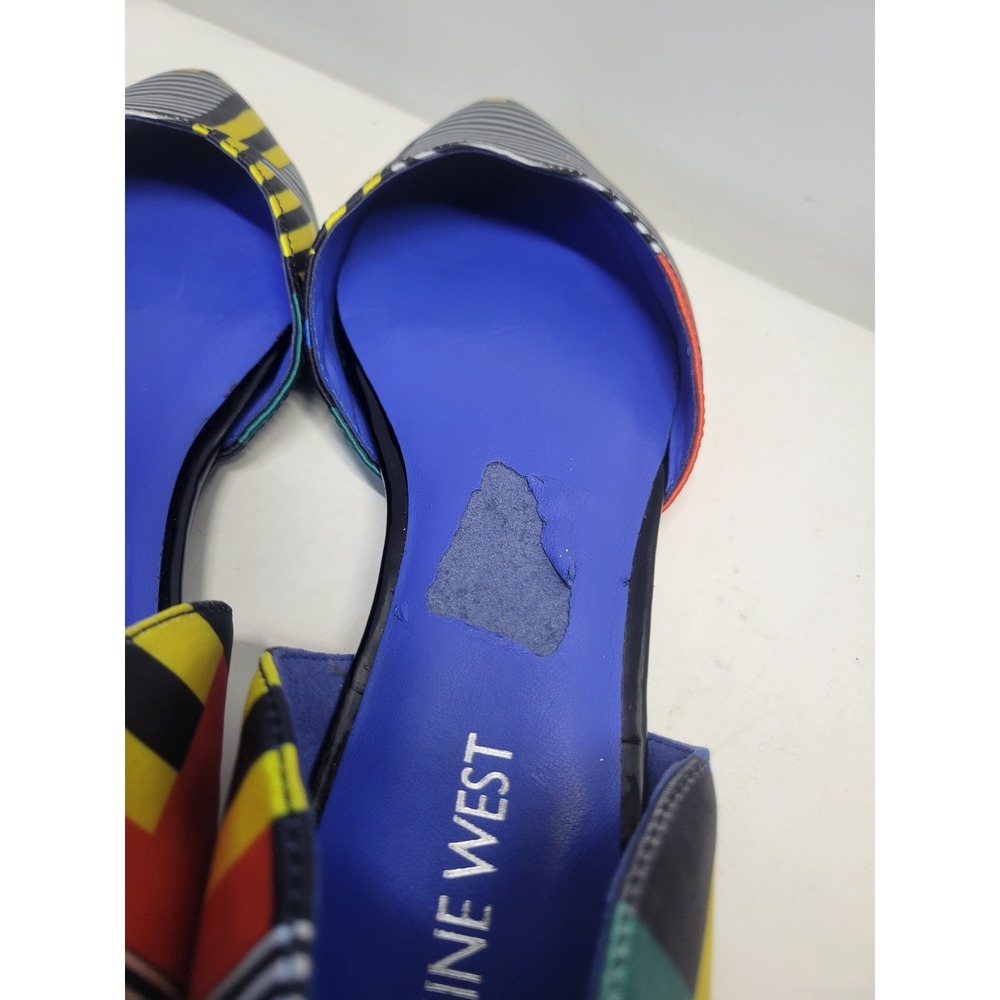 Nine West Women's Geometric Print Pointed Toe D Orsay Flats Size 8 - Picture 7 of 10